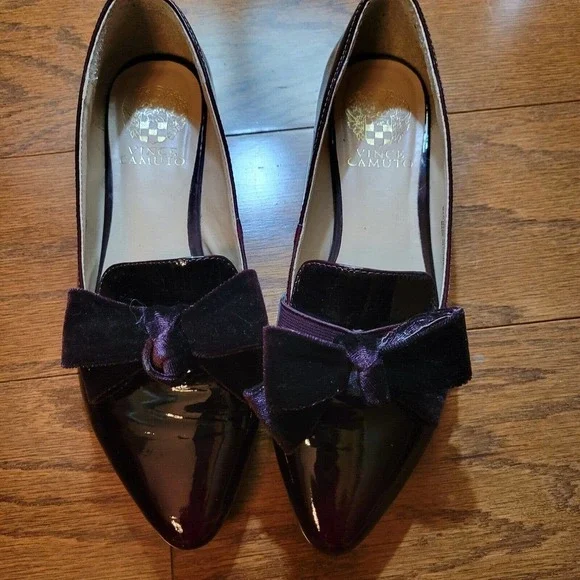 Vince Camuto Burgundy Patent Pointed Toe Dress Loafer Women's Size 7M VP-RAYLENA - Picture 2 of 8